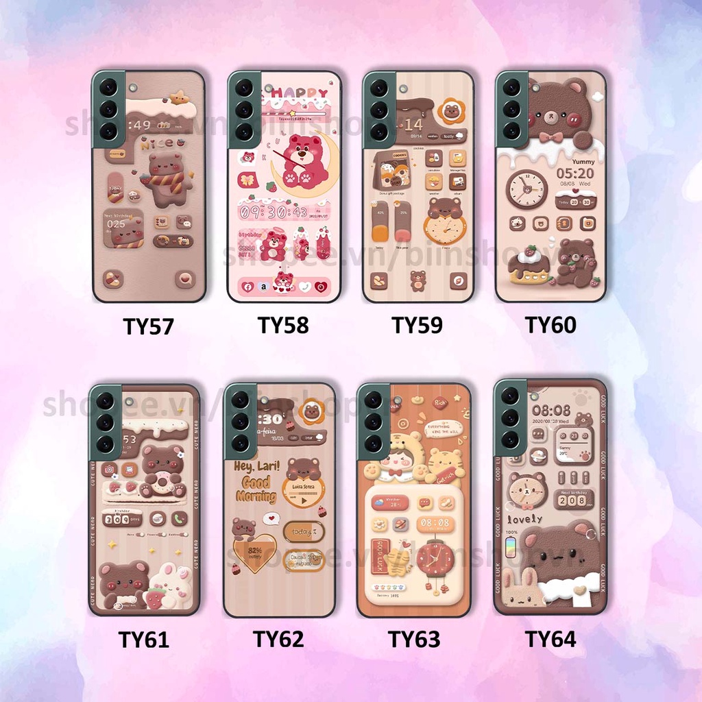 Ốp Samsung S22 / S22 Plus / S22 Ultra / S22+ in 3D icon gấu nổi siêu xinh, siêu đáng yêu, cá tính phong cách