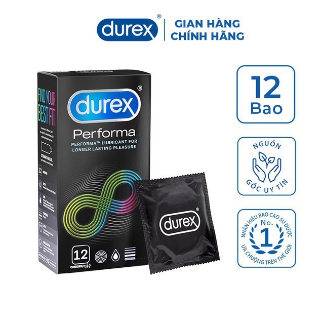 Durex Performa Bao cao su 12 bao/Hộp
