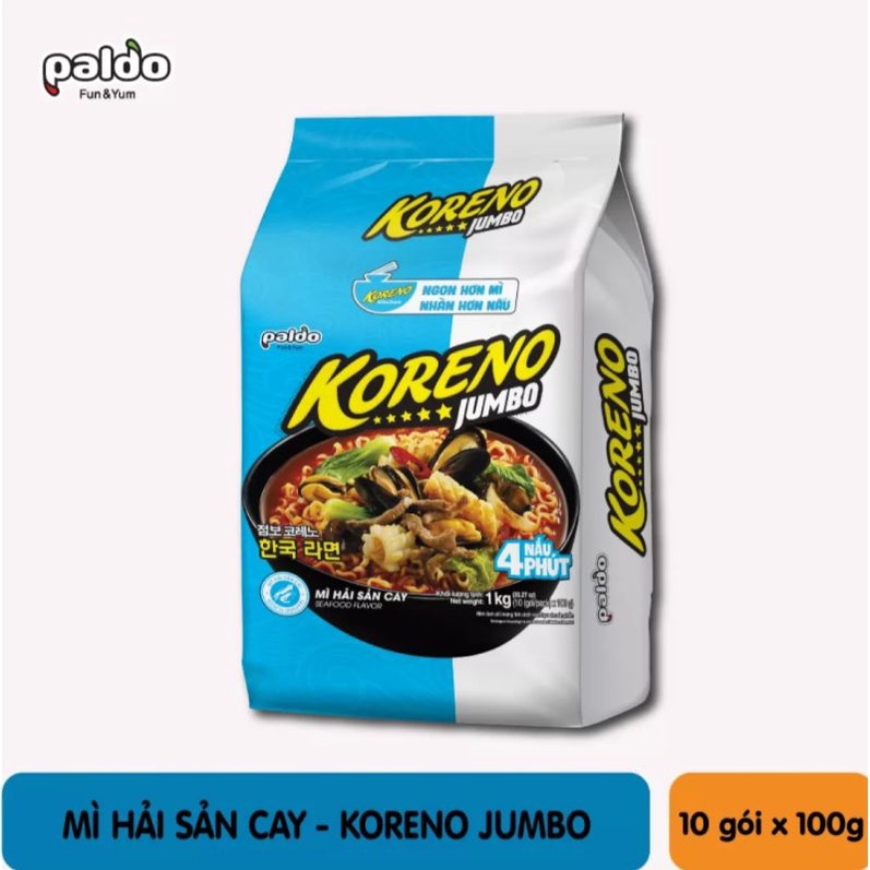 Mì Koreno Jumbo túi lẻ 10gói. Chỉ bán 5 túi date 05.2022