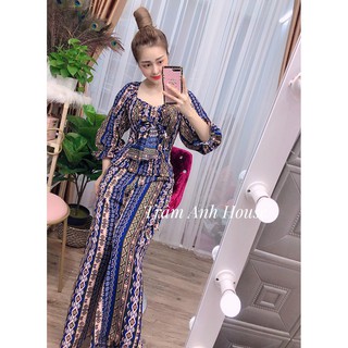 Set Đồ Bộ Nữ Thổ Cẩm Tay Lửng Lụa Cao Cấp
