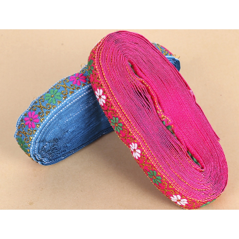 Ruy băng thêu hoa dài 2m rộng 2.2cm