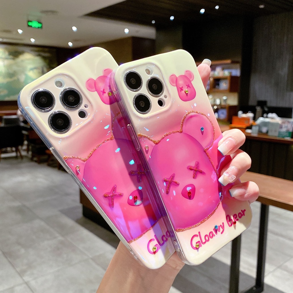 Ốp Điện Thoại Chống Sốc In Hình Đầu Gấu Cho Iphone 14 / 13 / 12 / 11 / XS / 8P / 7