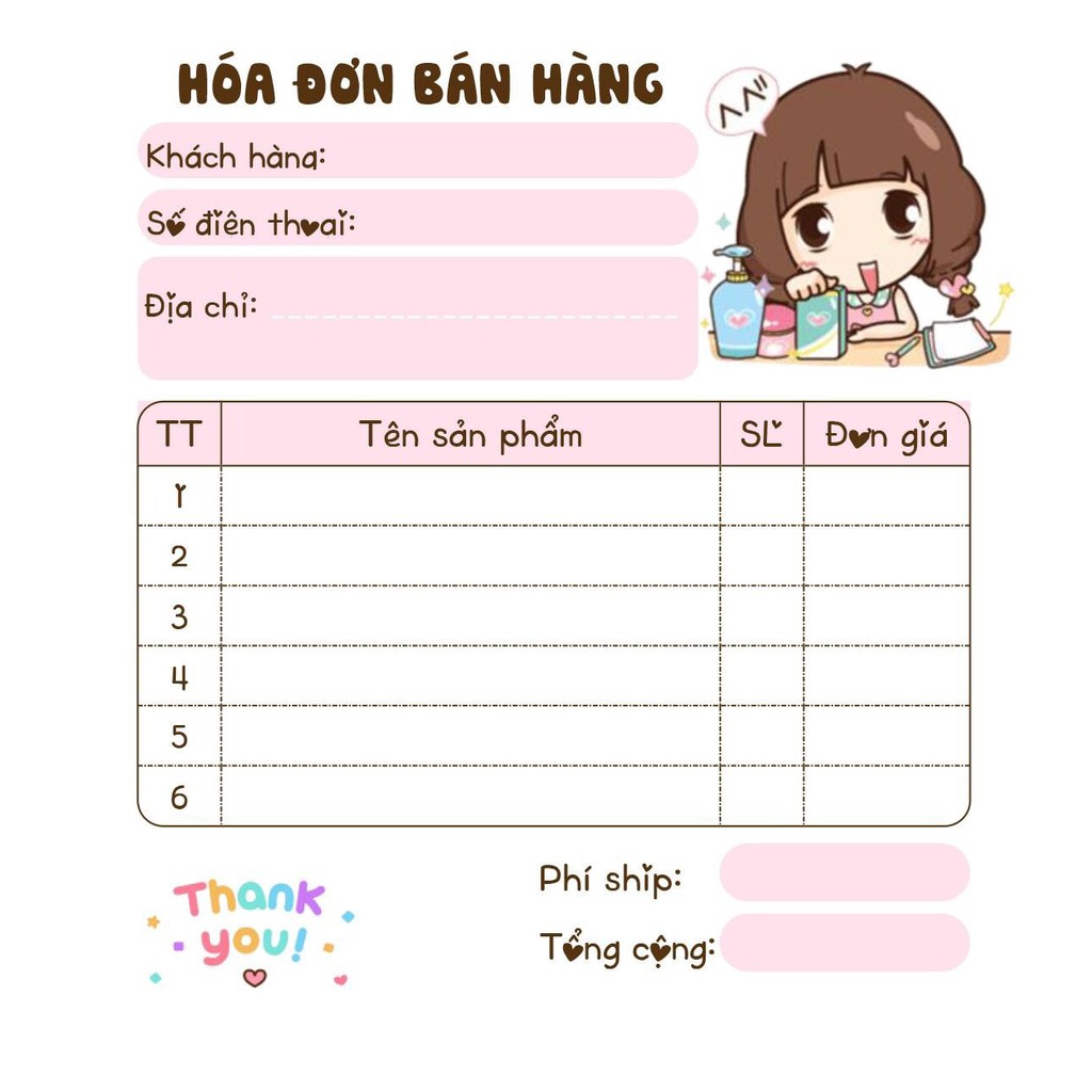 [MUA 10 CUỐN TẶNG 1 CUỐN] Hoá đơn bán hàng mini 1 liên