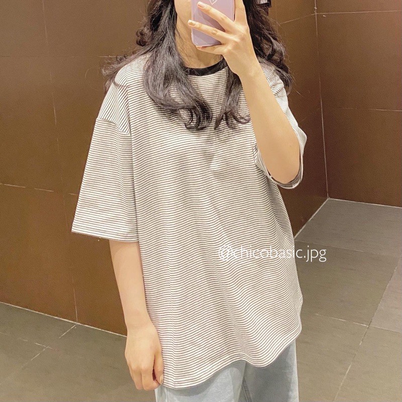 [ẢNH THẬT 100%] Áo phông kẻ siêu HOT oversize tay lỡ from rộng cho nam nữ 100% cotton co dãn 4 chiều