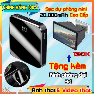 COMBO SẠC DỰ PHÒNG MINI CAO CẤP +  KÍNH PHÓNG ĐẠI 3D | ẢNH VÀ VIDEO THẬT SHOP TỰ QUAY | sạc dự phòng
