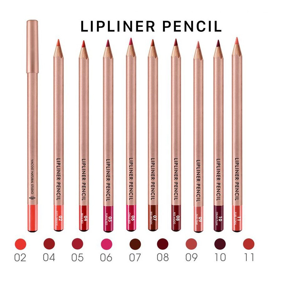 Chì Kẻ Viền Môi Vacosi Lipliner Pencil 3g kẻ viền môi đủ màu