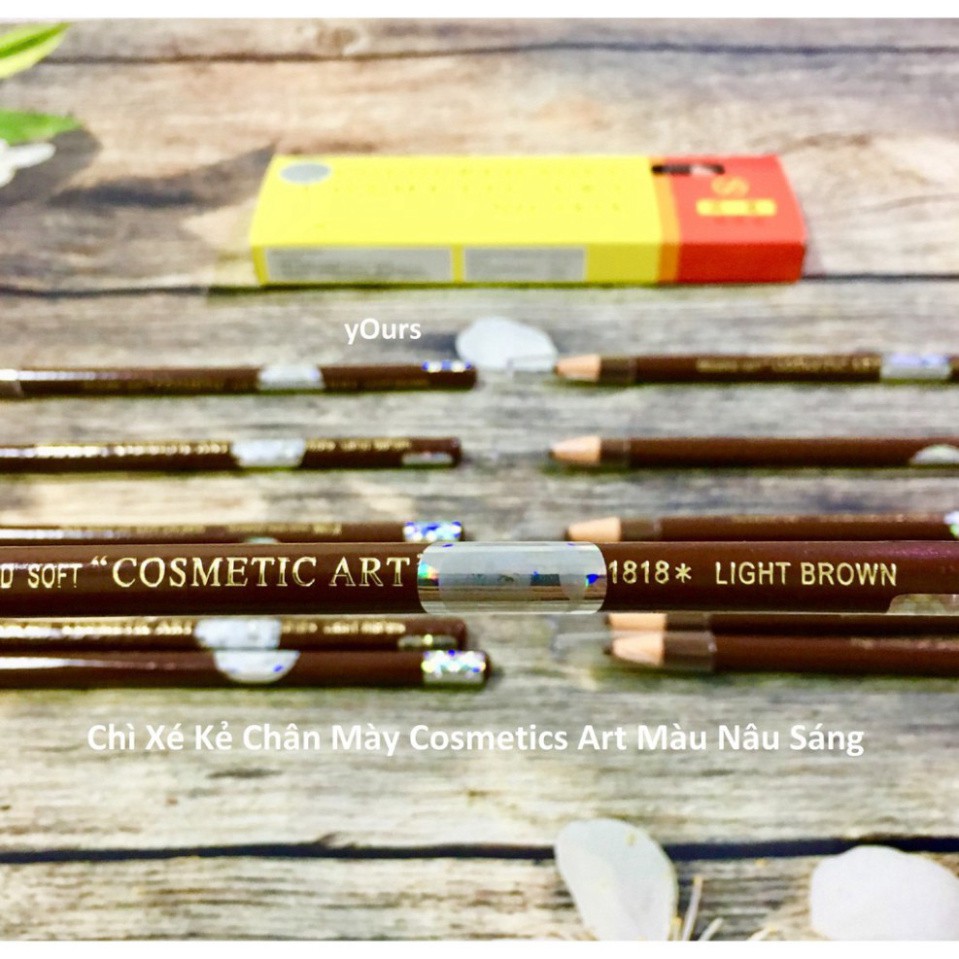 [1 Cây Nâu Sáng] Chì Xé Kẻ Chân Mày Cosmetic Art Eyebrow Pencil Màu Nâu Sáng 2 Tem 1818 No.2 - Chì Kẻ Mày Màu Nâu Sáng Q