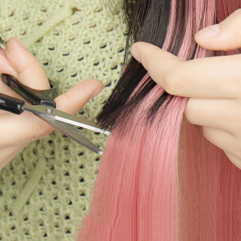 Bộ Tóc Giả Thẳng Dài 50CM 10 Màu Làm Từ Sợi Tổng Hợp Tiện Dụng