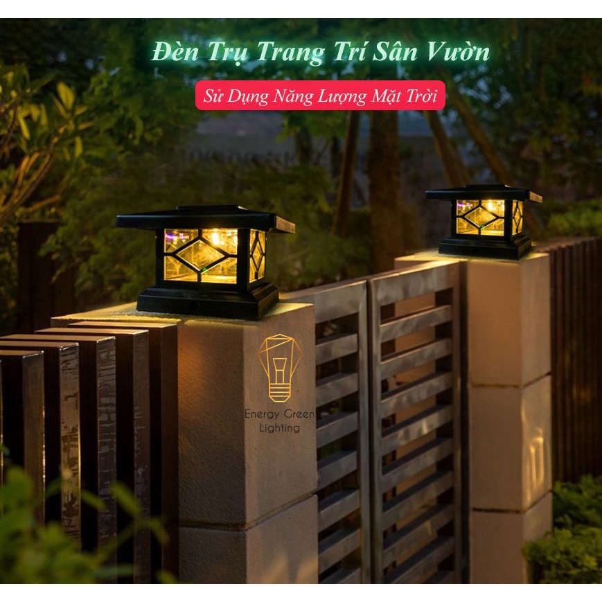 Đèn Sân Vườn Ngoài Trời Energy Green Lighting NT-5 - Trụ Cổng Cột Đèn Hàng Rào Mái Hiên - Năng Lượng Mặt Trời