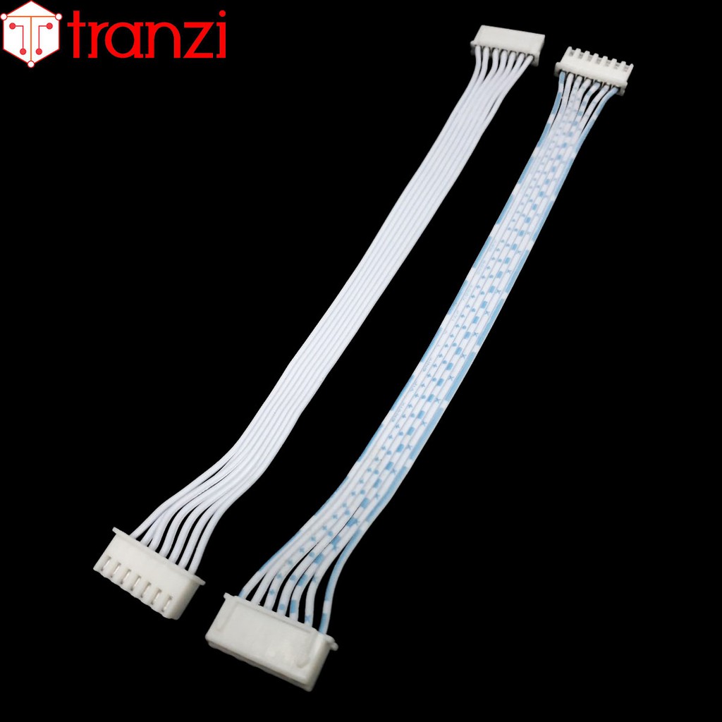 Dây cắm header 2.54mm XH2.54 7P 18,5cm 2 đầu bấm ngược hướng màu trắng xanh - túi 10 cái