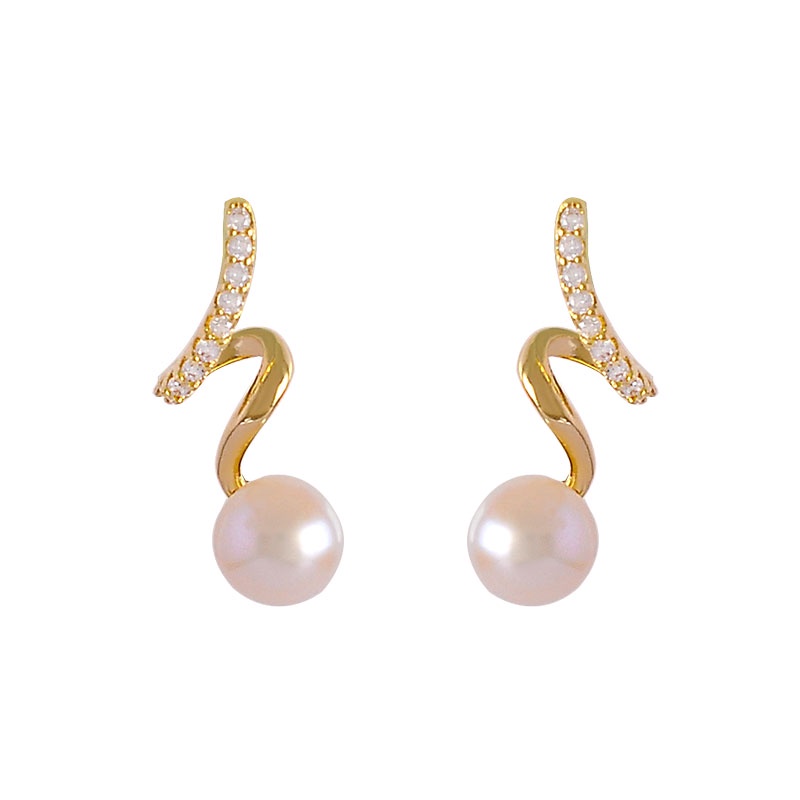 Bông Tai Mạ Bạc 2022 Đính Ngọc Trai Tự Nhiên Phong Cách Hàn Quốc