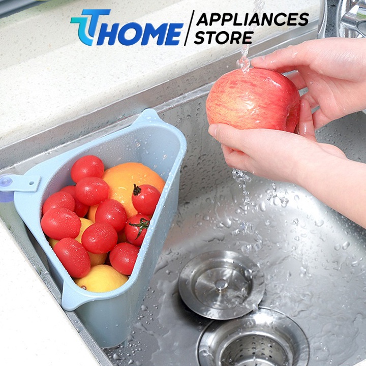 Kệ góc tam giác bằng nhựa cao cấp kê bồn rửa bát hít chân không đựng đồ,lọc rác Kệ để đồ tiện lợi TT- HOME