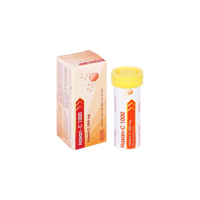 Viên sủi vitamin C 1000mg vị cam lọ 10 viên. Bổ sung vitamine c giúp tăng đề kháng (Hasan)