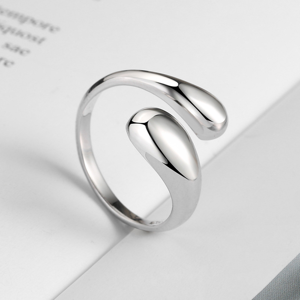 FORBETTER Vintage Open Ring Trendy Fashion Jewelry Finger Ring Couple Smooth Korean Cool Geometric Girls Party Wedding/Multicolor