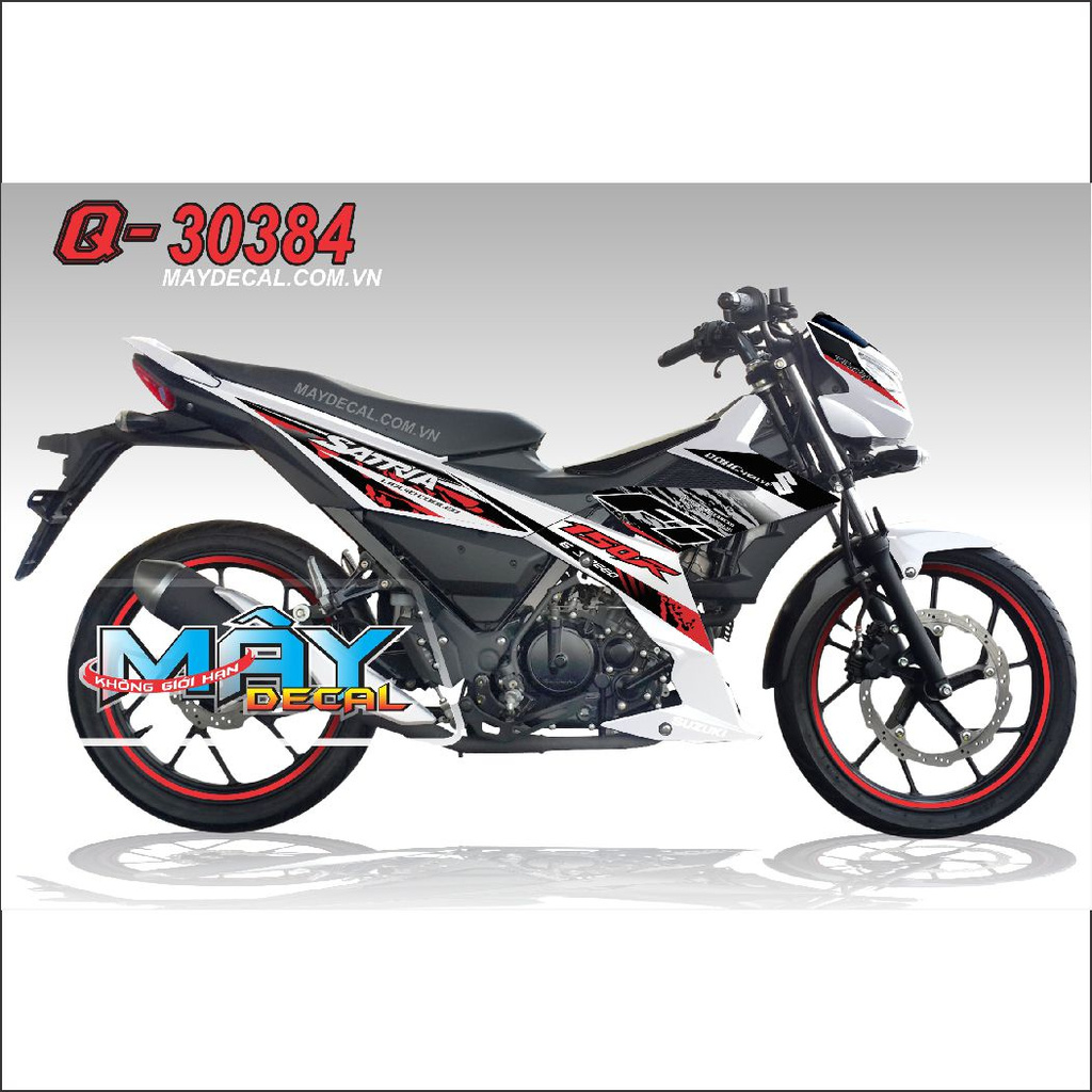 Tem Rời Satria Fi trắng đỏ đen (J)