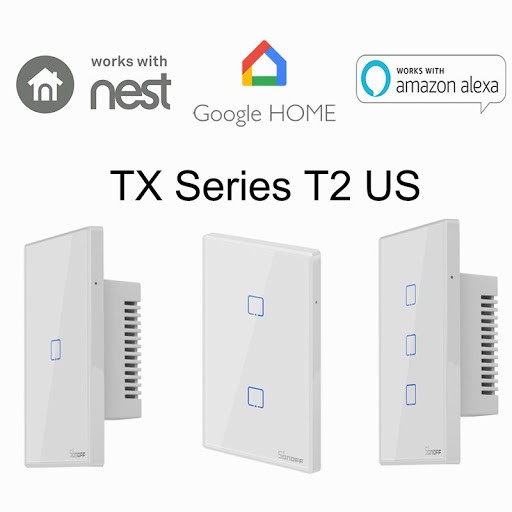 Công Tắc Thông Minh Cảm Ứng Wifi Sonoff T2 US 1 Nút