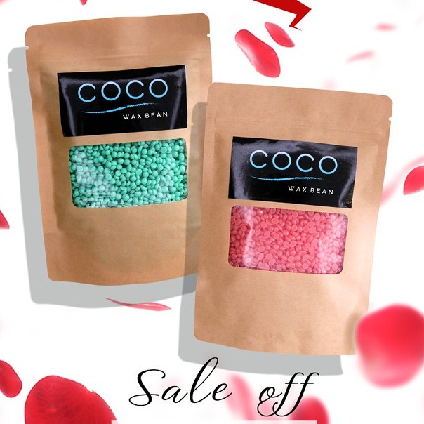 Sáp wax lông Coco, tẩy sạch lông lá, da sáng mịn (Xanh+Hồng)