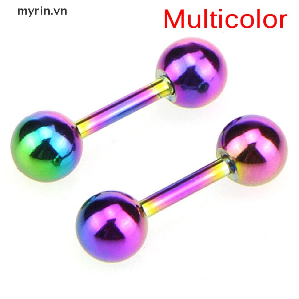 Khuyên Tai Dạng Thanh Tạ Bằng Thép Không Gỉ myrin