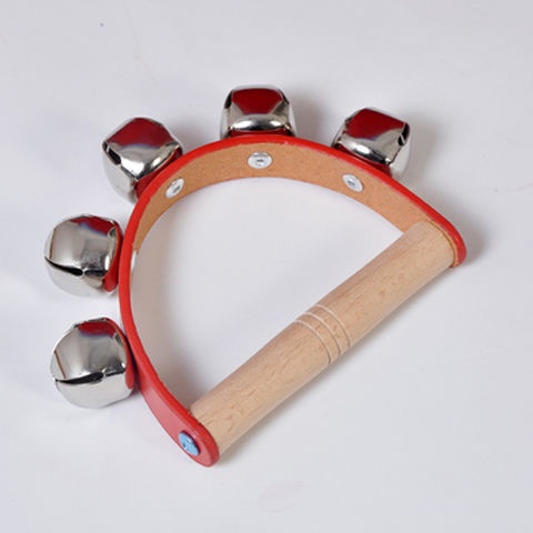 Orff Musical Instruments Percussion Kindergarten Trẻ em Handbell Leather Handbell Horseshoe Chuông Lắc hình bán nguyệt b