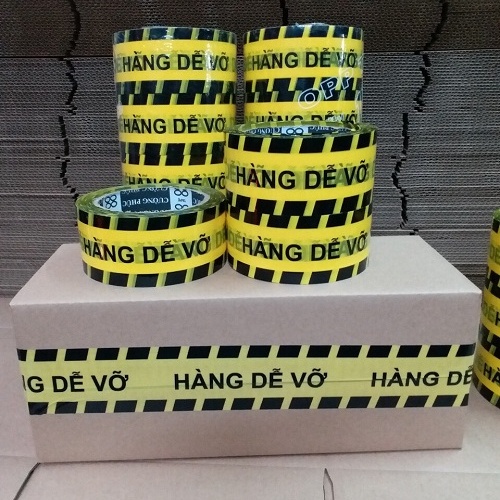 Băng dính Hàng Dễ Vỡ - Băng dính gói hàng  hàng tiêu chuẩn siêu dai,lõi mỏng