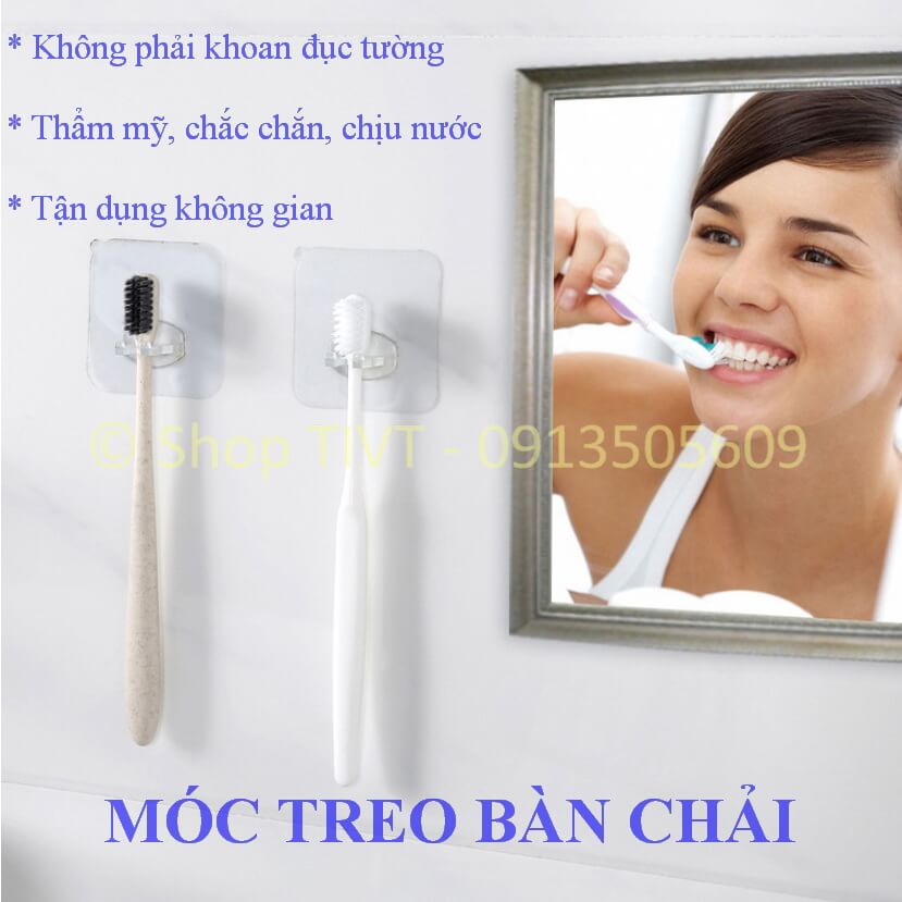 Miếng dán tường treo bàn chải, khăn mặt và nhiều đồ vật trong khu vực nhà tắm, nhà bếp, dễ làm, không khoan tường-TIVT