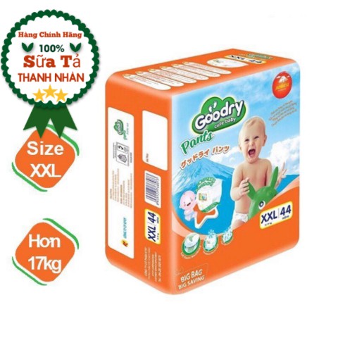 Tã quần goodry XXL44 💝tặng kèm 3 miếng trị giá 19k 💝 công nghệ NHẬT sự lựa chon phù hợp cho ví của bạn