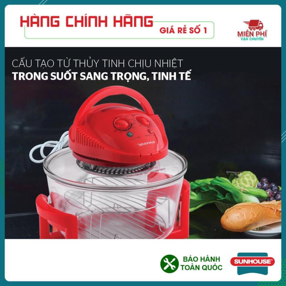Lò nướng thủy tinh sunhouse SH416, Lò nướng Sunhouse 12L màu đỏ SH416.