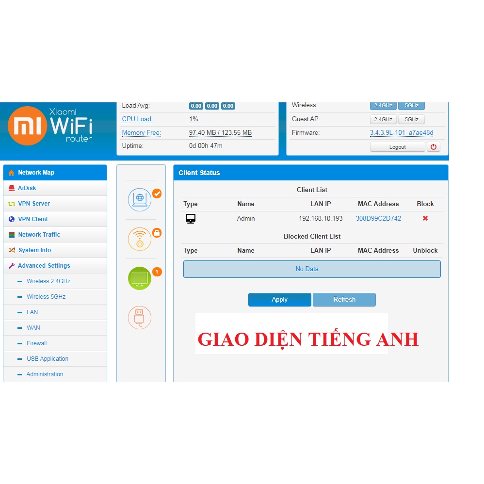 Bộ phát wifi Xiaomi Gen 3 AC1200Mb 2 băng tần sóng xuyên tường, router wifi 5G kích sóng xiaomi