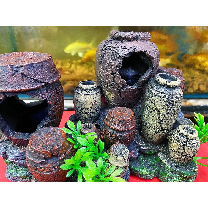 TIỂU CẢNH TRANG TRÍ HỒ CÁ NON BỘ 18X8X13CM