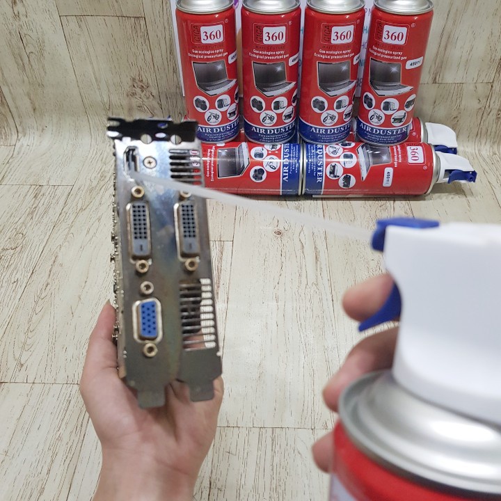 Bình xịt bụi khí nén Air Duster vệ sinh Laptop Máy Tính - Nước Lau Giga 360 ECOBA
