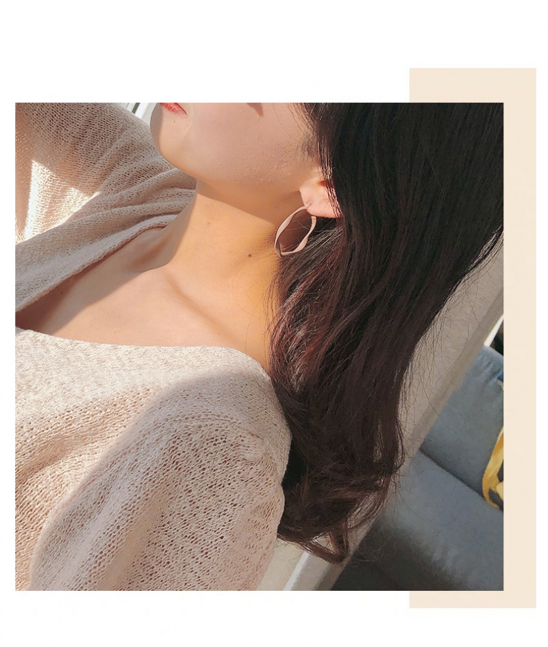 Khuyên tai tròn mạ bạc 925 phong cách đơn giản retro xinh xắn