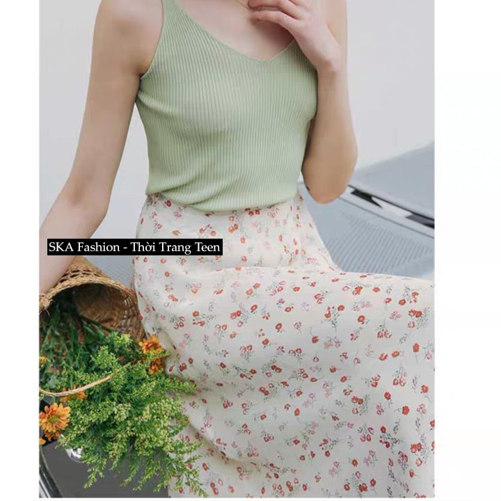 Chân Váy Trắng Dài Voan Midi Hoa Nhí, Chân Váy 2 Lớp - SKA | BigBuy360 - bigbuy360.vn