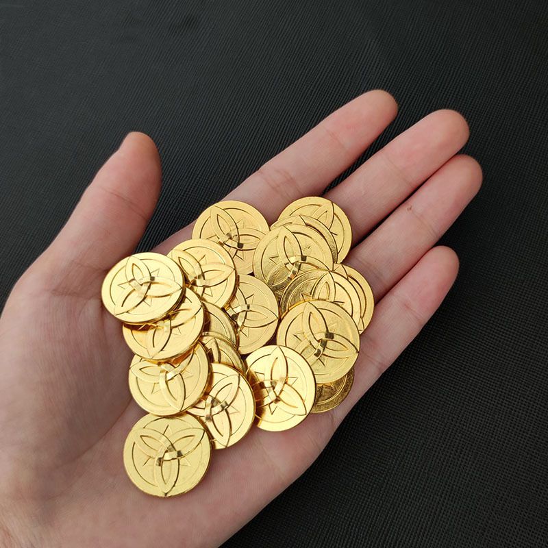 NEW Genshin Impact Gold Mora Coin Morax Cosplay Prop Accessories animation game gold plated Mora game currency
