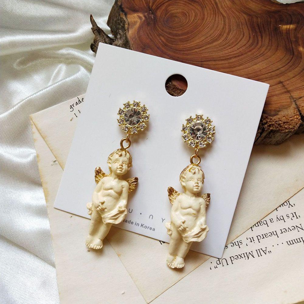MOCHO Bông Tai Dáng Dài Hình Thiên Thần Tình Yêu Dễ Thương
