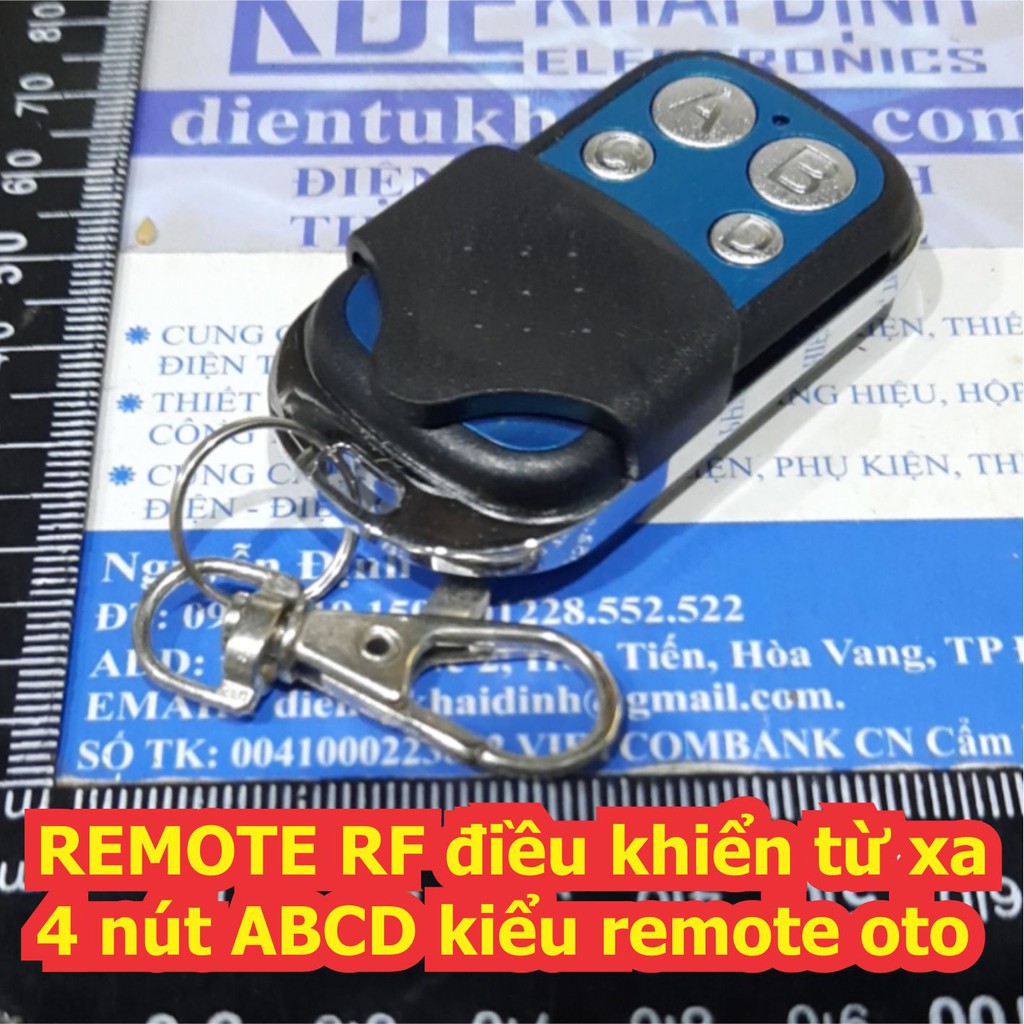 REMOTE RF điều khiển từ xa 4 nút ABCD kiểu remote oto tần số 315Mhz / 433Mhz kde6976