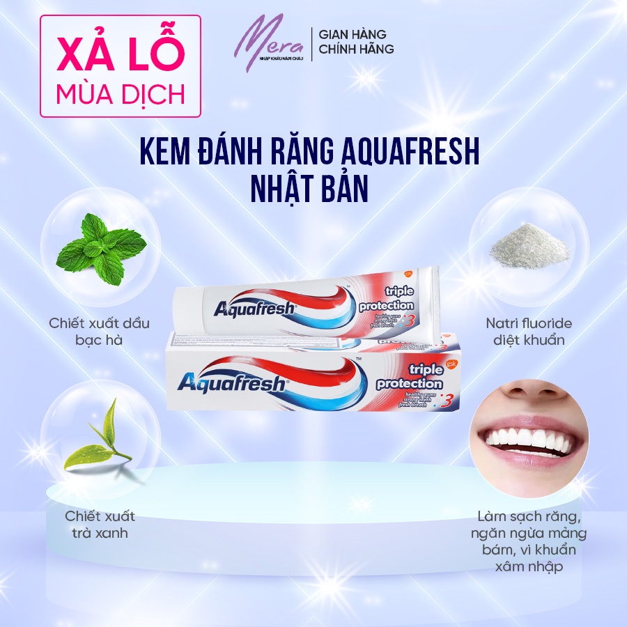 Kem đánh răng Aquafresh Nhật Bản