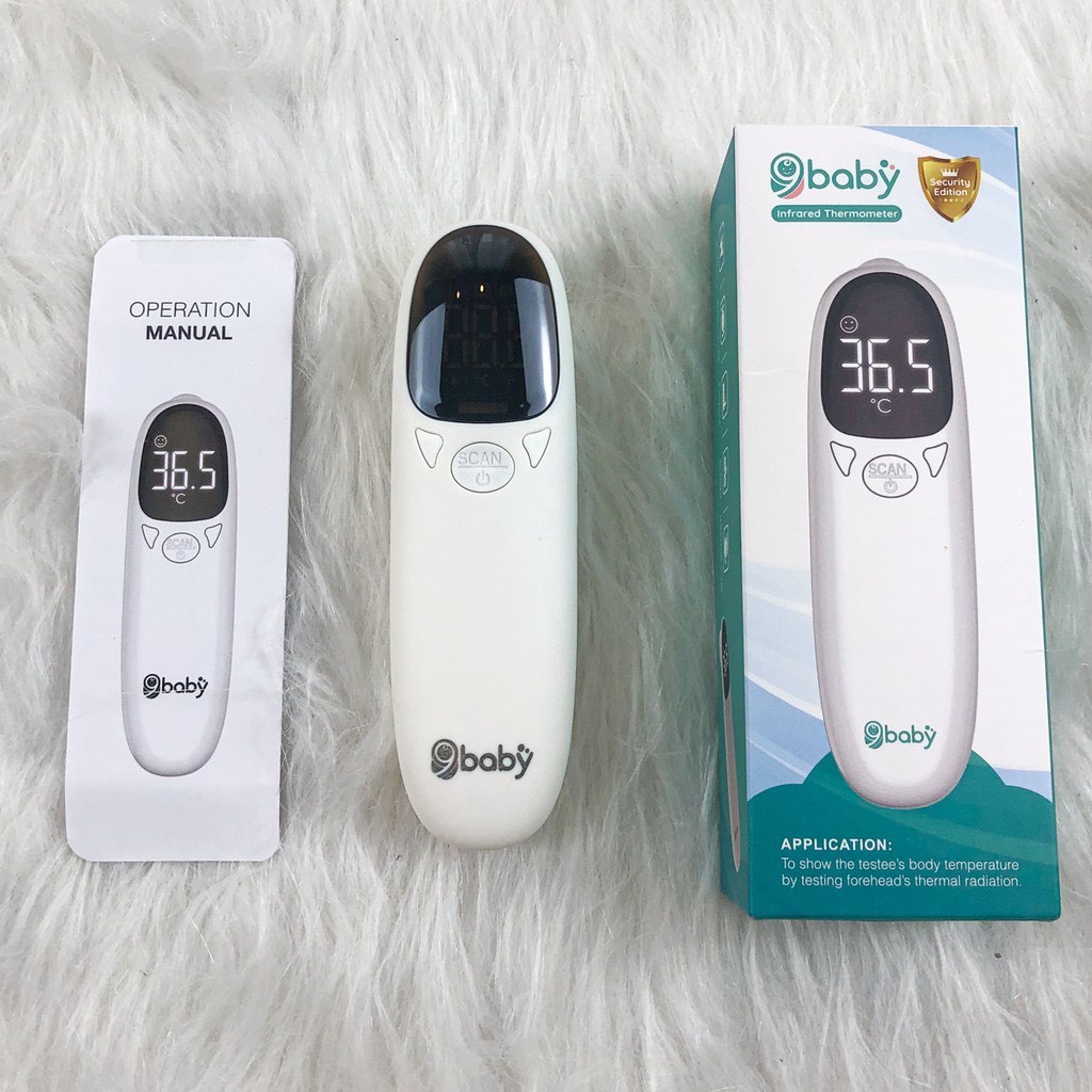 (Bảo hành 24 tháng) Nhiệt kế điện tử hồng ngoại 9Baby đo trán cảm ứng cho bé và gia đình