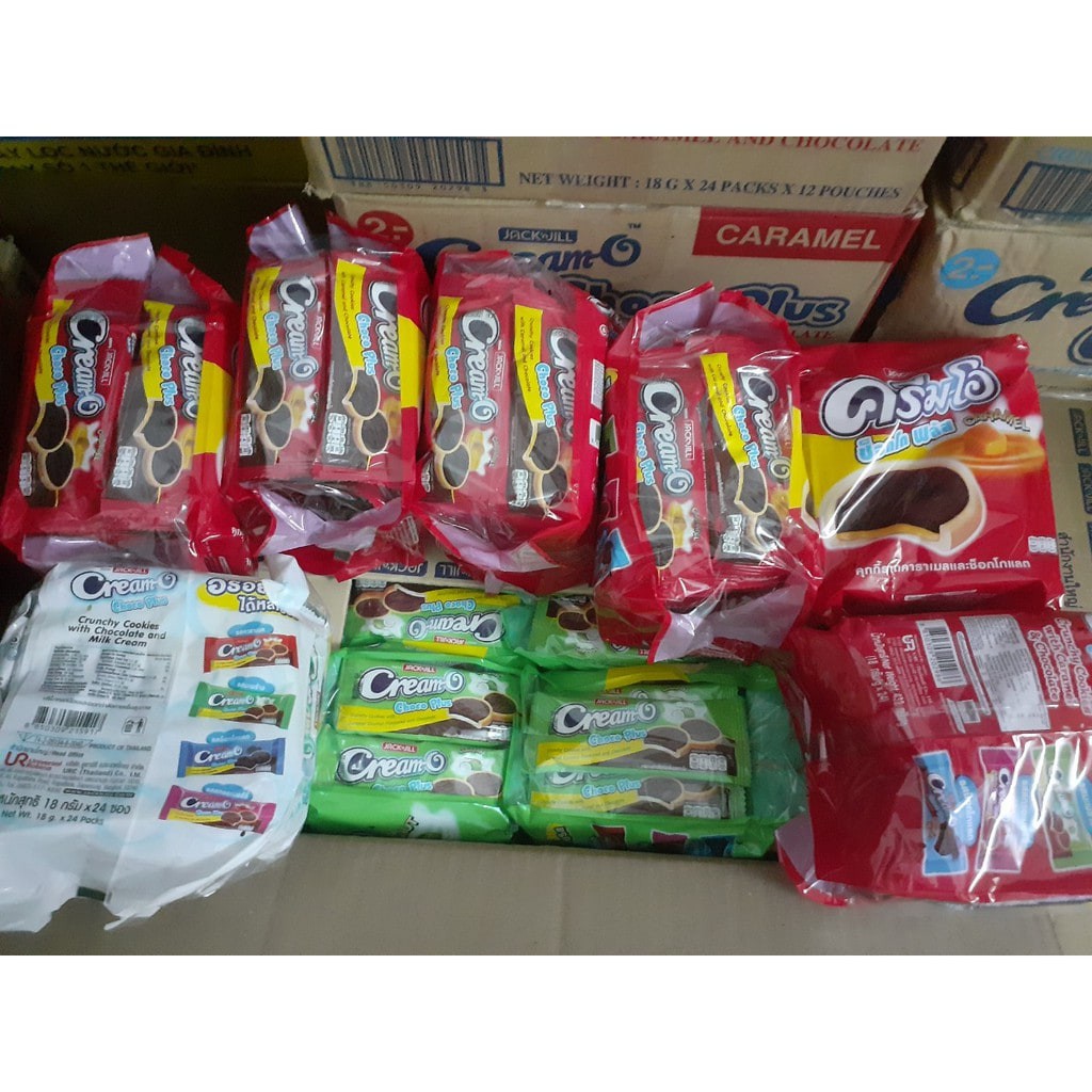 Bánh quy kẹp kem CREAM-O ⚡HÀNG NHẬP KHẨU⚡thái lan vị dừa - socola - sữa 560g | BigBuy360 - bigbuy360.vn