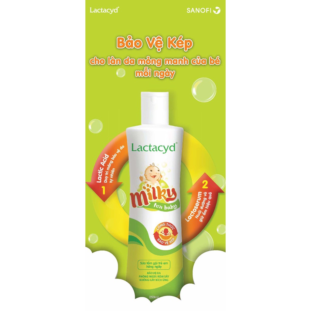 Sữa tắm gội Lactacyd milk cho bé 60ml