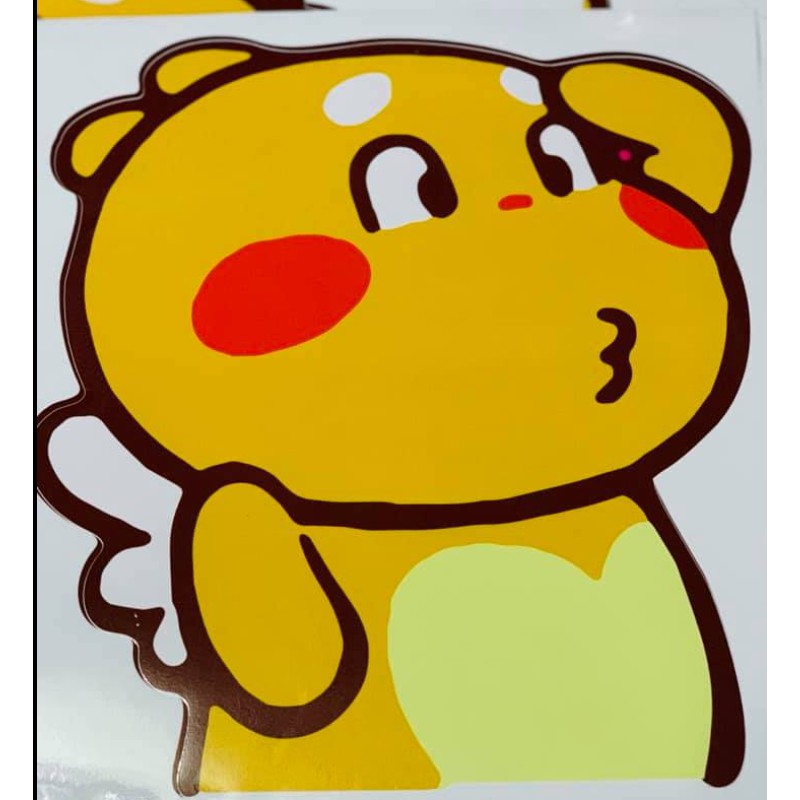 TEM STICKER KHỦNG LONG DỄ THƯƠNG CHO XE TẢI XE Ô TÔ, XE HƠI  - KÍCH THƯỚC 30x30CM