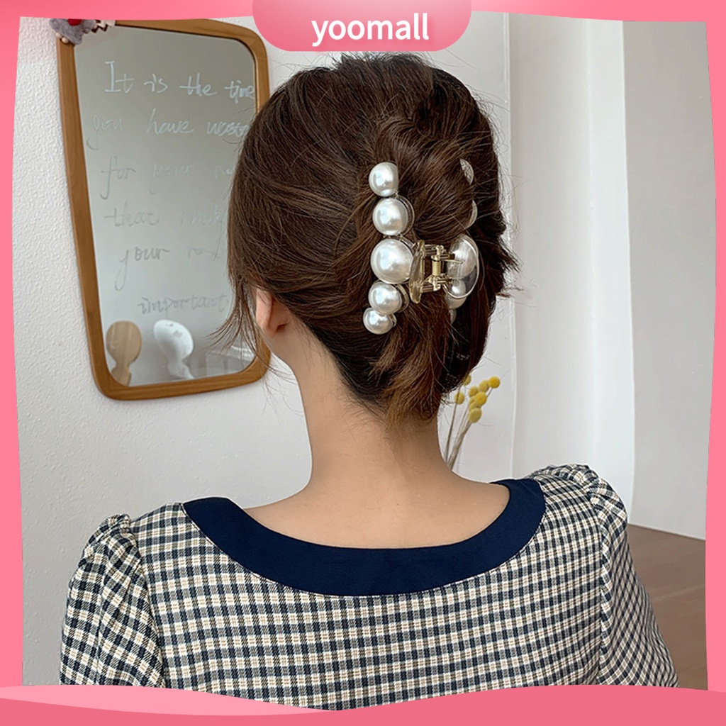 Kẹp Tóc Càng Cua Đính Ngọc Trai Giả Thời Trang Dành Cho Nữ