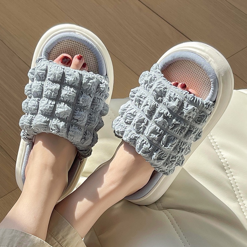 AYUER Dép đi trong nhà AYUER phối vải lanh đế dày không gây tiếng ồn mới dành cho nữ