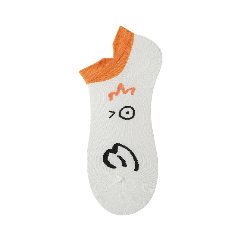 Vớ WAFNHA WAFNHA D524 vải cotton cổ thuyền in hình vịt dễ thương dành cho nữ