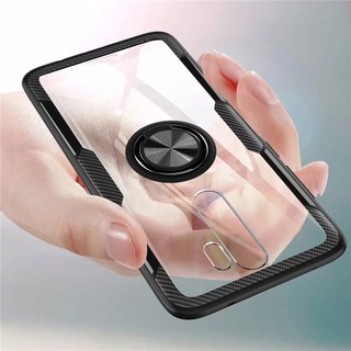 For Xiaomi Redmi Note8 Pro Note 8 Case Luxury Magnetic Ring Car holder Stand Transparent Clear Back Cover