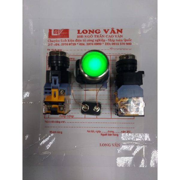 Nút đề bấm nhấn nhả có đèn Phi 22 : 9v => 24v