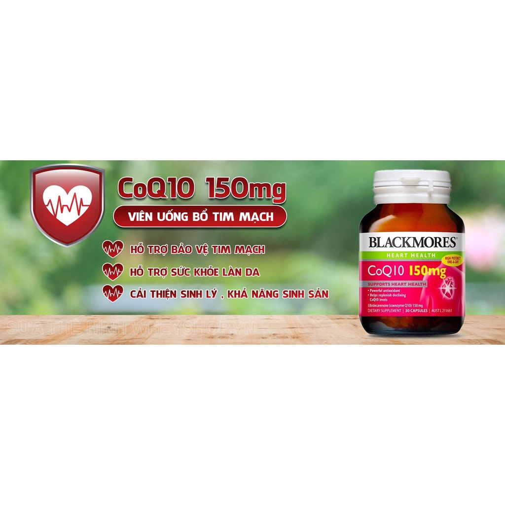 Thực phẩm chức năng Blackmores COQ10 150mg  hỗ trợ sức khỏe tim mạch lọ 30 viên