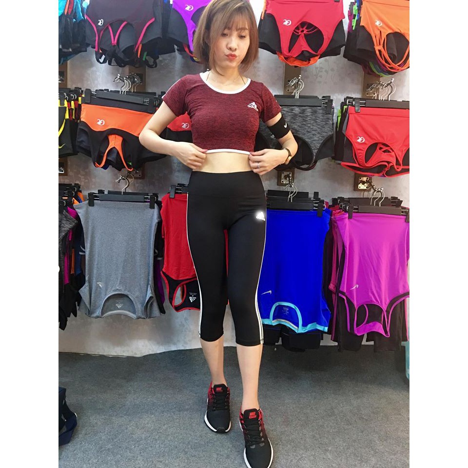 Set Quần Áo Tập Gym cho nữ đẹp 💖Free Ship💖 Bộ đồ tập gym nữ lửng hàng vnxk big size chất Vải mịn đẹp thấm hút mồ hôi tốt