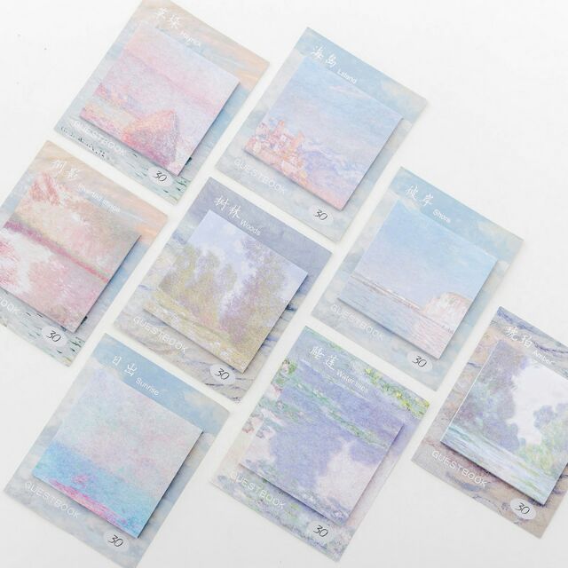 Note ghi chú phong cảnh tranh vẽ