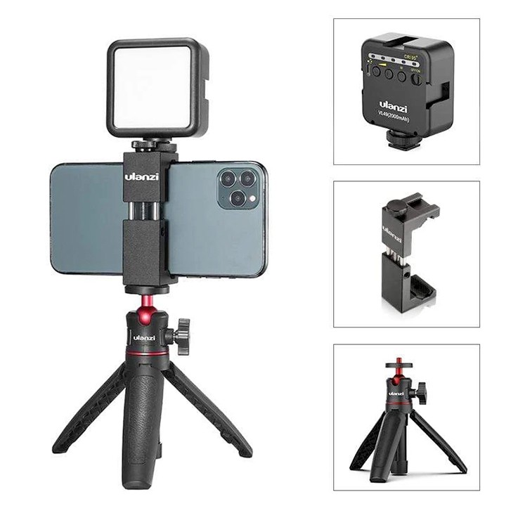 [Mã 152ELSALE hoàn 7% xu đơn 300k] Bộ Vlog Kit Mini quay video cho điện thoại Ulanzi ST-02s