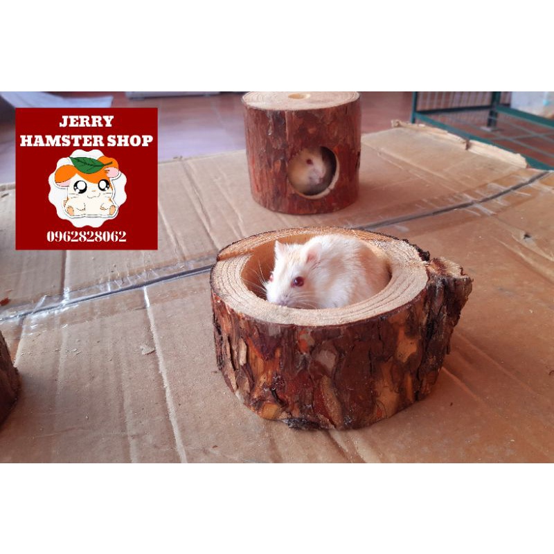 Hầm chui,bát ăn,nhà gốc sồi cho hamster và thú cưng nhỏ